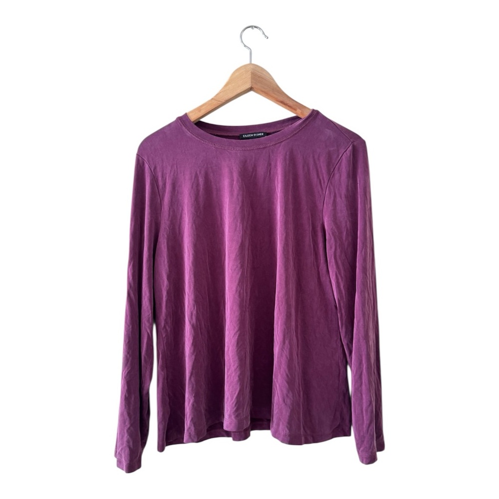 Eileen Fisher Rich Purple Long Sleeve Tee 615